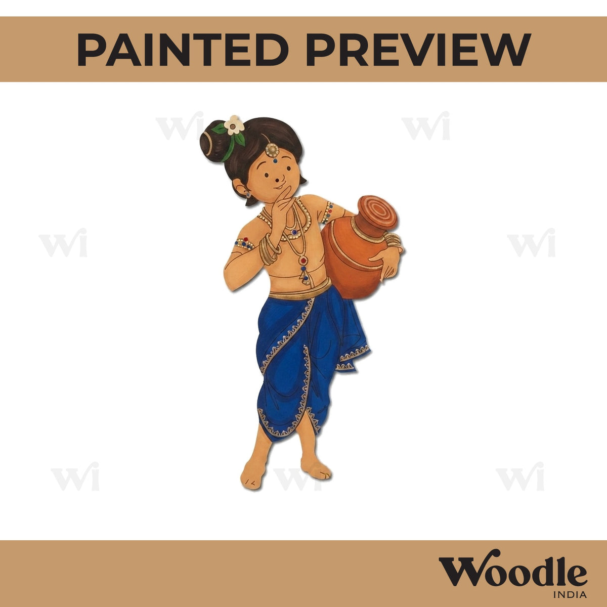 Woman With Matka Pre Marked MDF Design 1