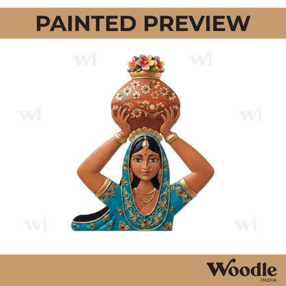 Woman With Matka Pre Marked MDF Design 2