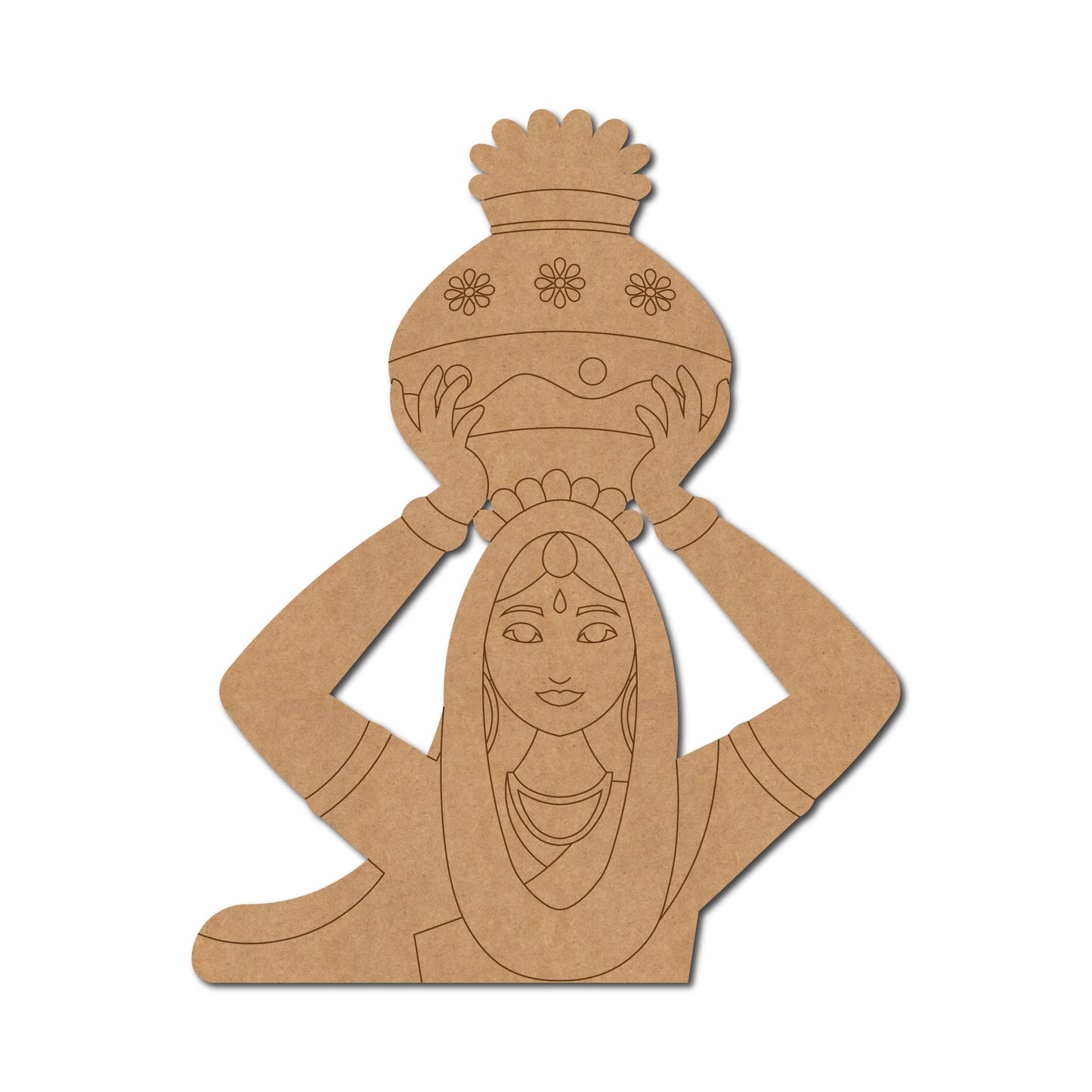 Woman With Matka Pre Marked MDF Design 2