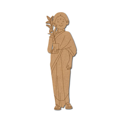 Woman With Plant Pre Marked MDF Design 2