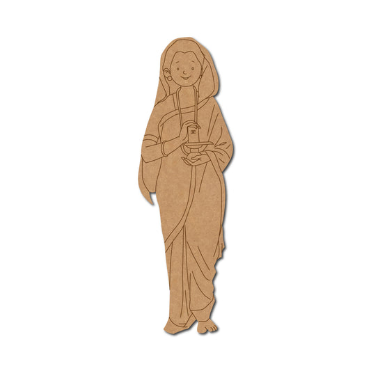 Woman With Shiva Lingam Pre Marked MDF Design 1
