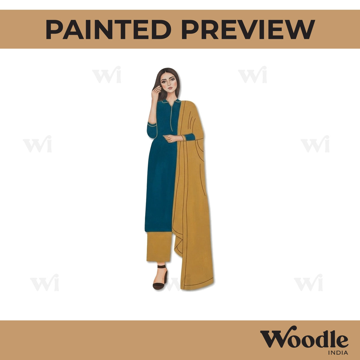Woman In Suit Pre Marked MDF Design 4