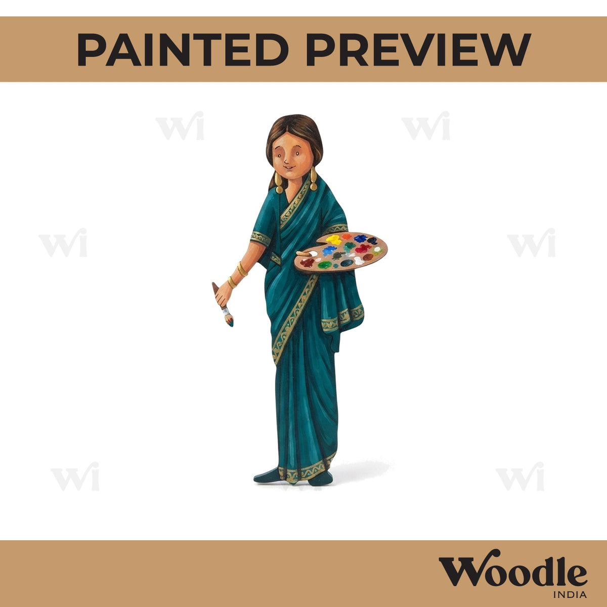 Woman Painting Pre Marked MDF Design 1