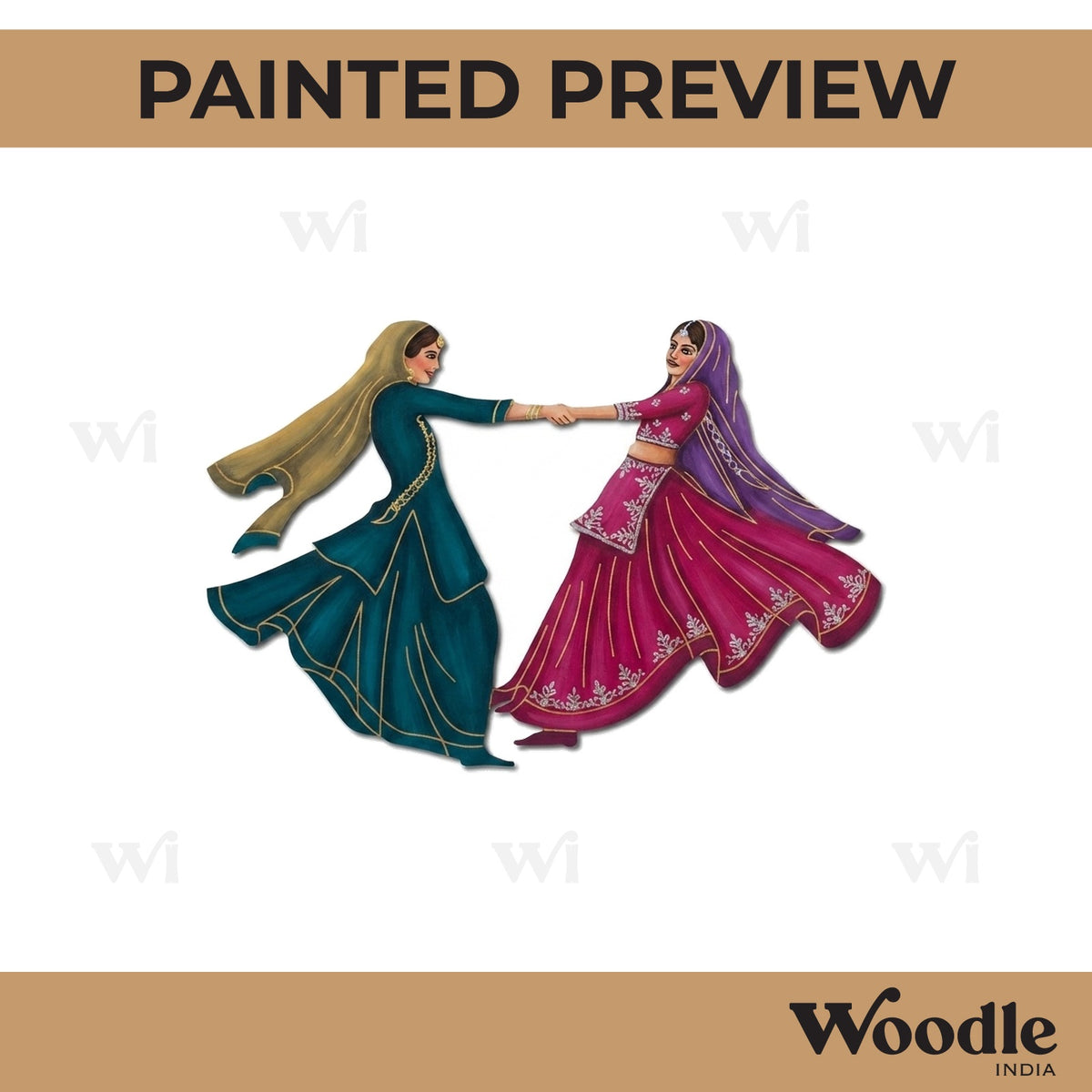Women Doing Giddha Pre Marked MDF Design 1