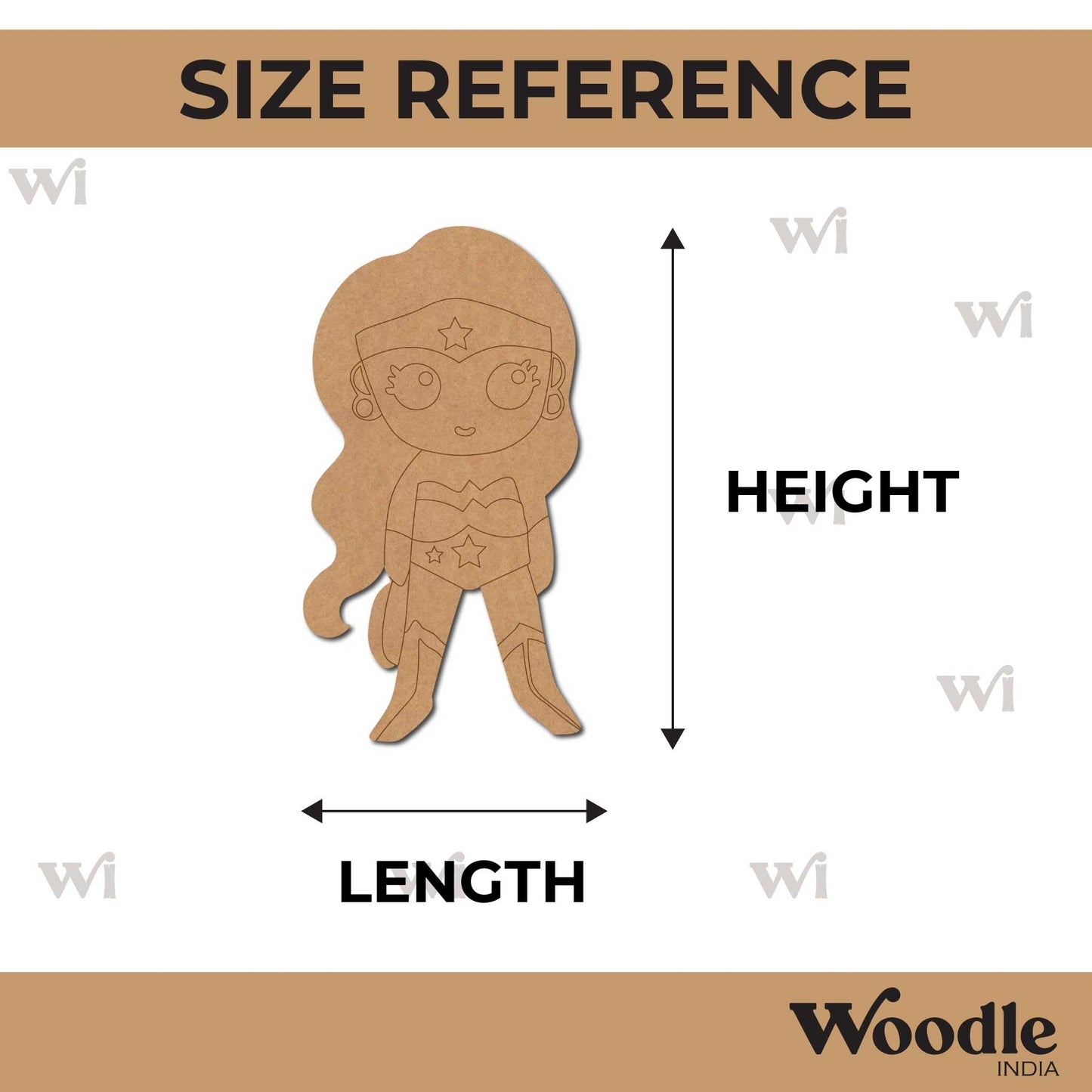 Wonder Woman Cartoon Pre Marked MDF Design 2
