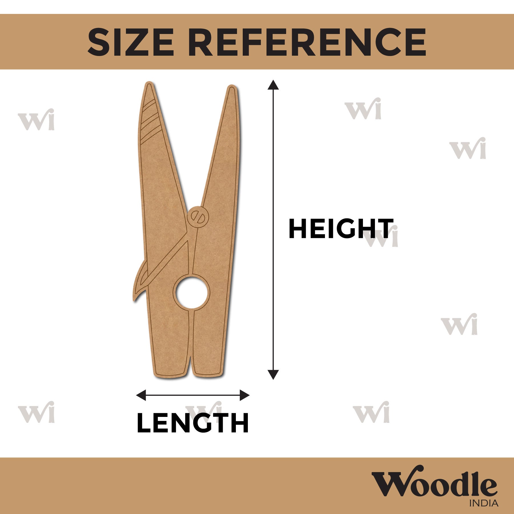 Wooden Clip Pre Marked MDF Design 1 – Woodle India