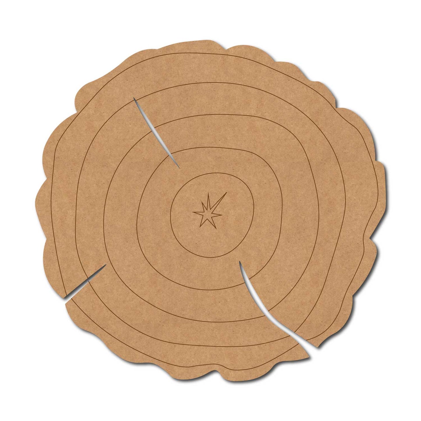 Wooden Log Slice Pre Marked MDF Design 1
