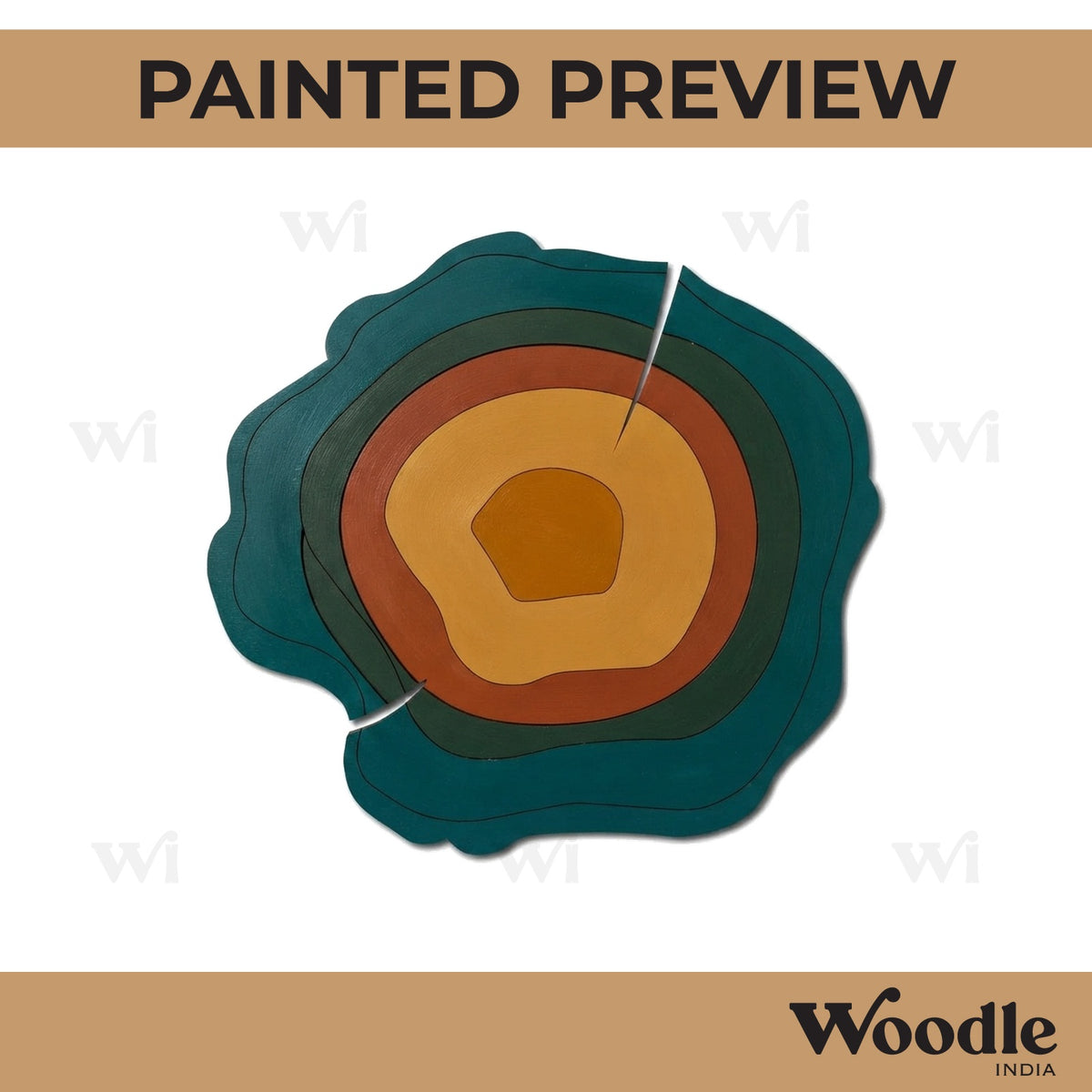 Wooden Log Slice Pre Marked MDF Design 2