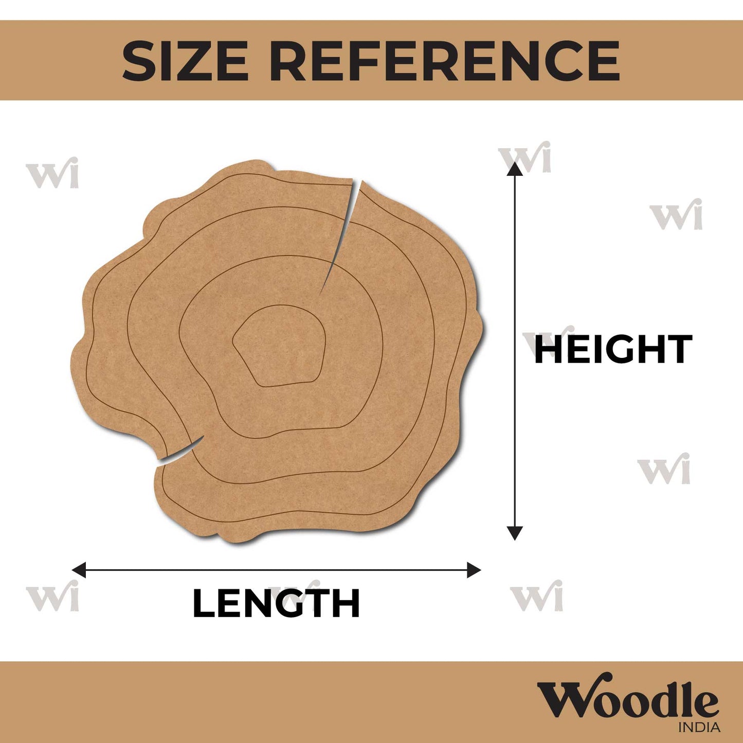 Wooden Log Slice Pre Marked MDF Design 2
