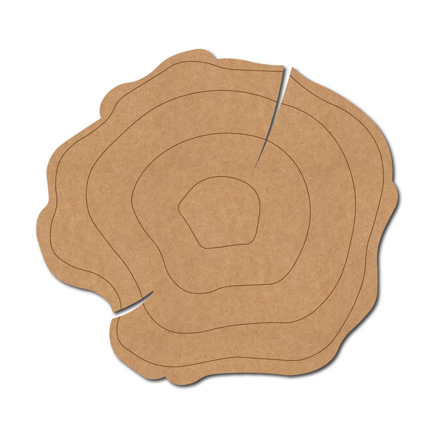 Wooden Log Slice Pre Marked MDF Design 2