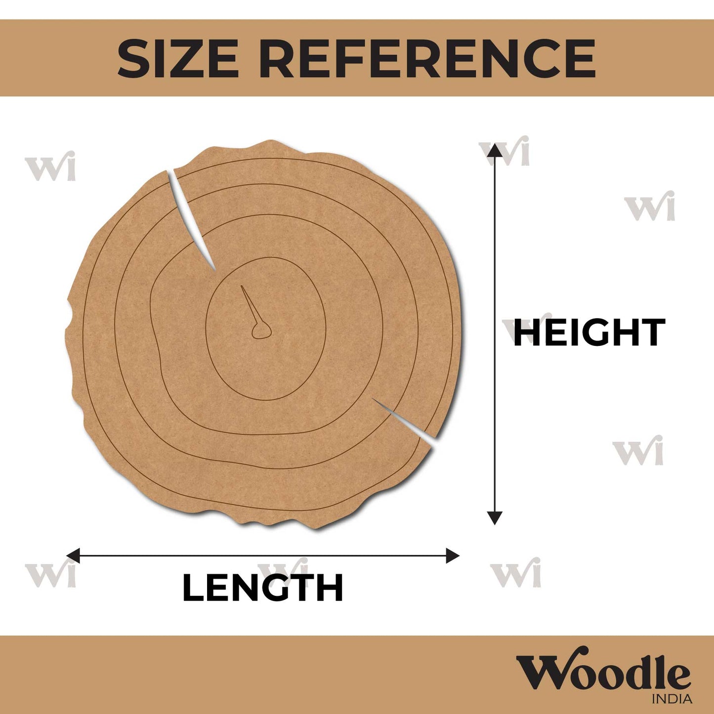 Wooden Log Slice Pre Marked MDF Design 3