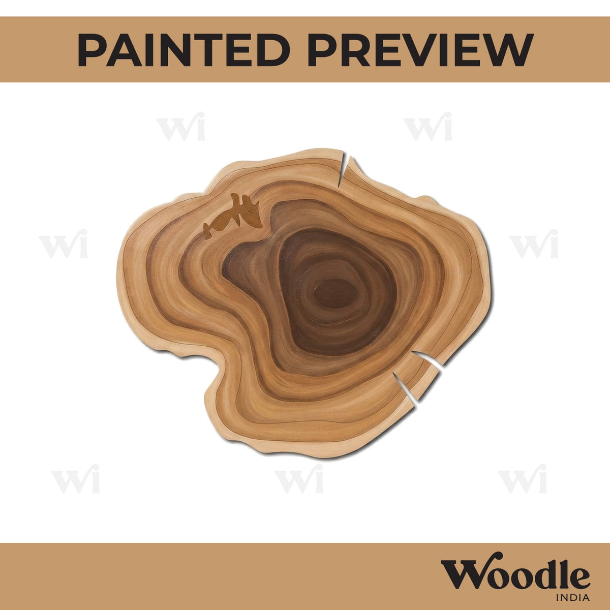 Wooden Log Slice Pre Marked MDF Design 4