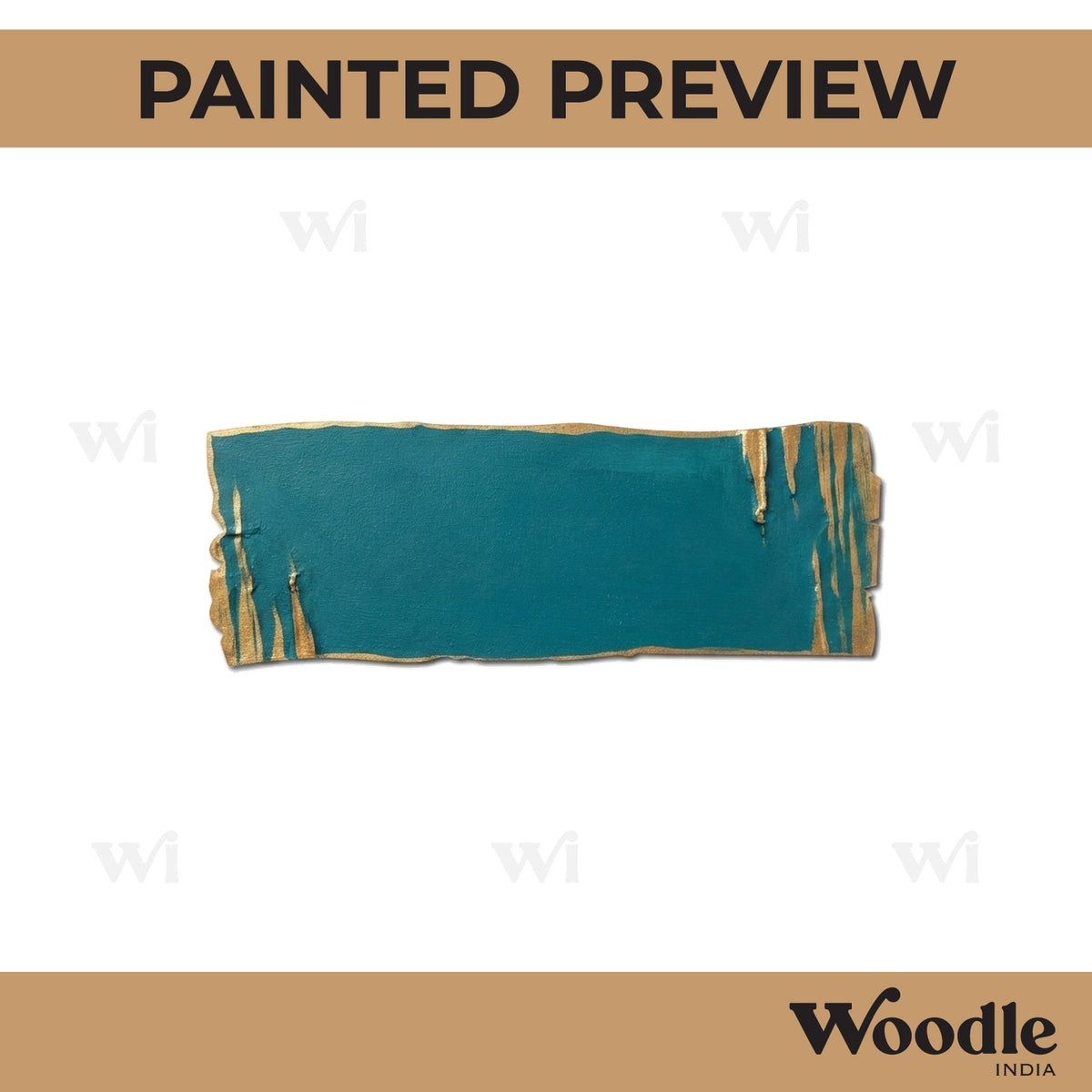 Wooden Rectangle Base Cutout MDF Design 1