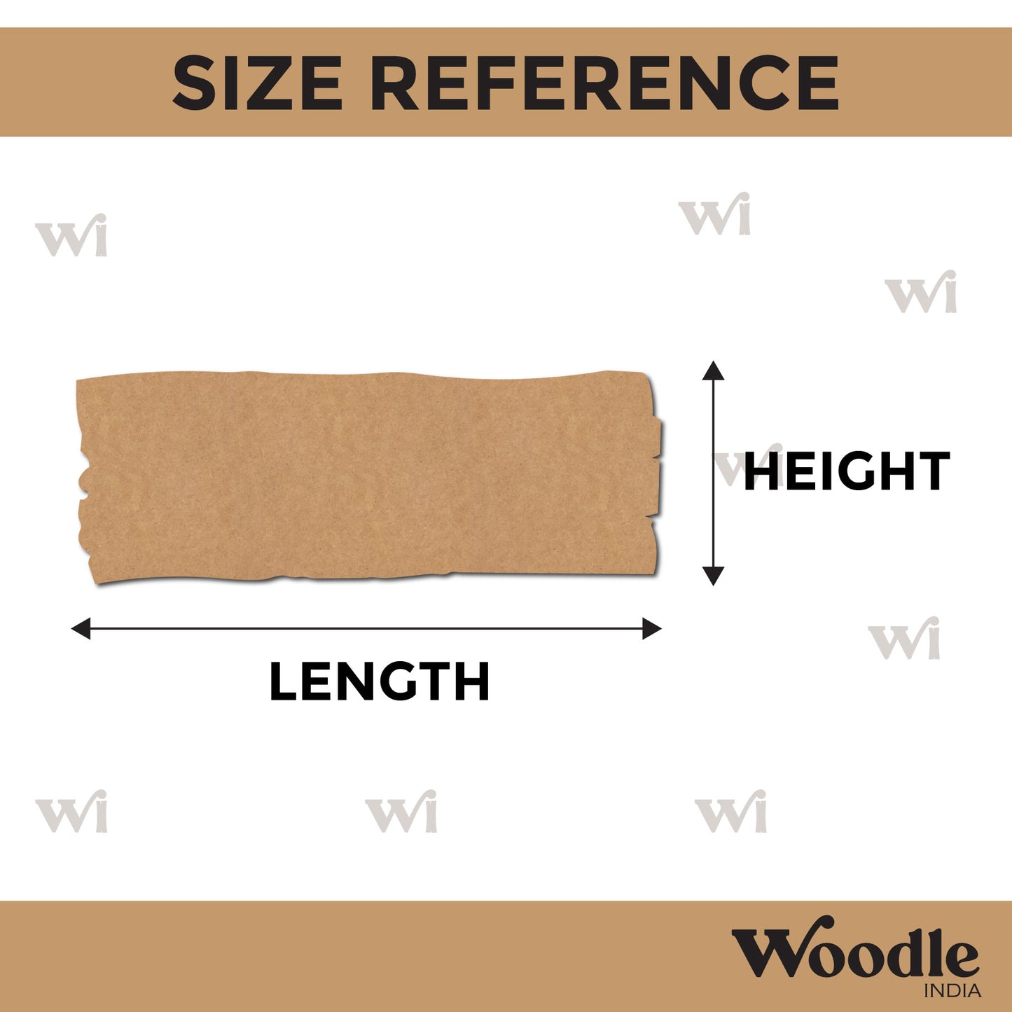 Wooden Rectangle Base Cutout MDF Design 1