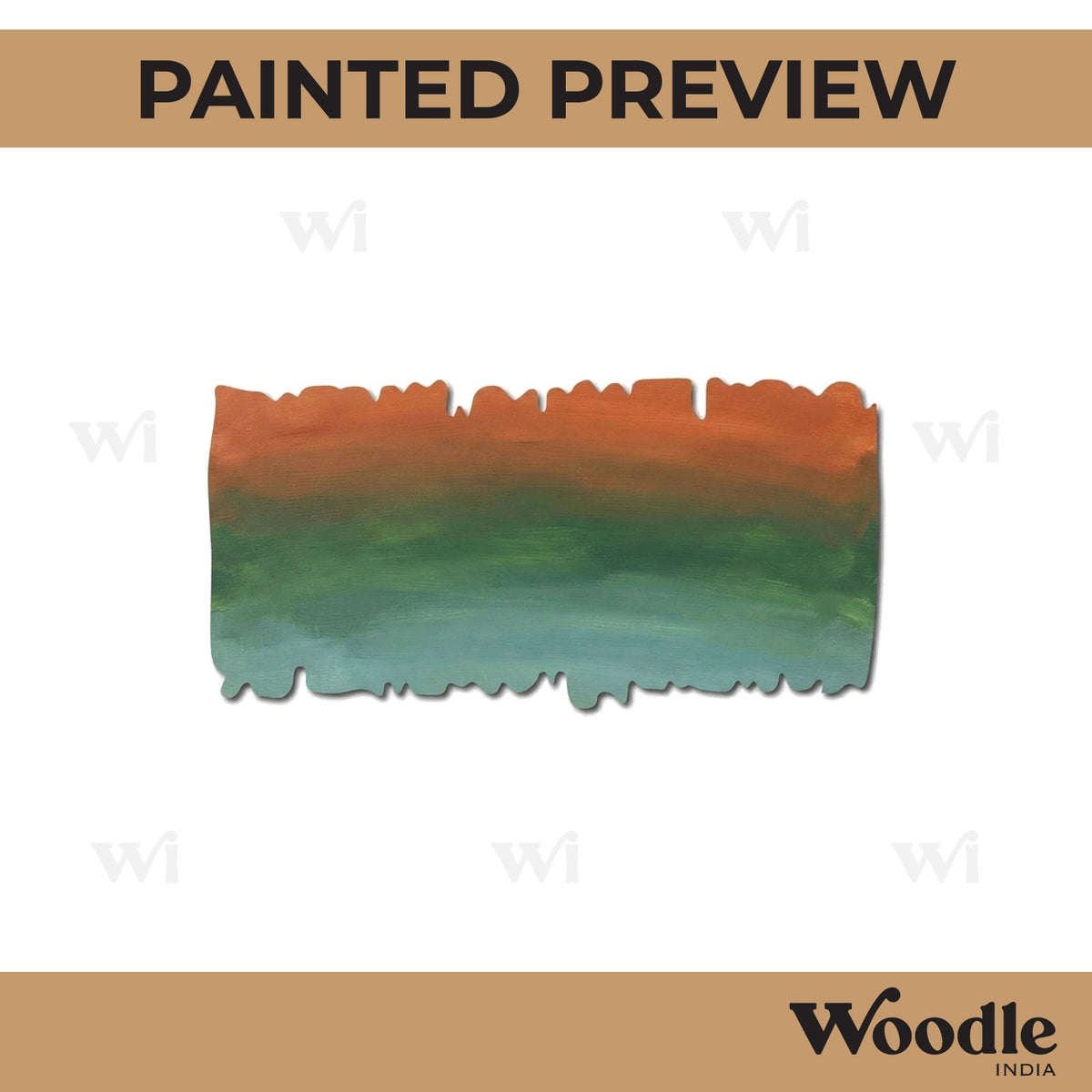 Wooden Rectangle Base Cutout MDF Design 2