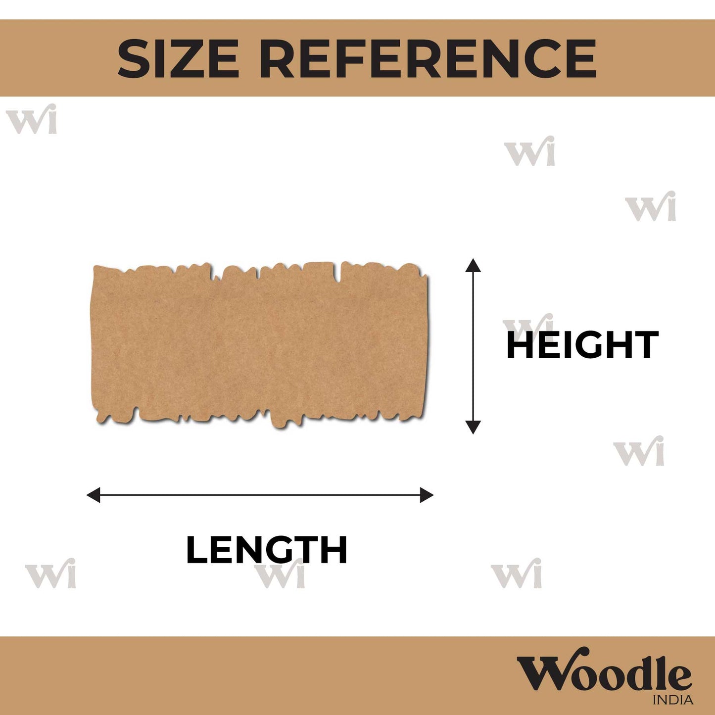 Wooden Rectangle Base Cutout MDF Design 2