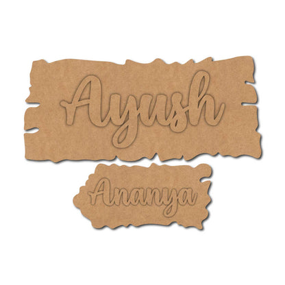 Wooden Shape Plank Nameplate MDF Design 2