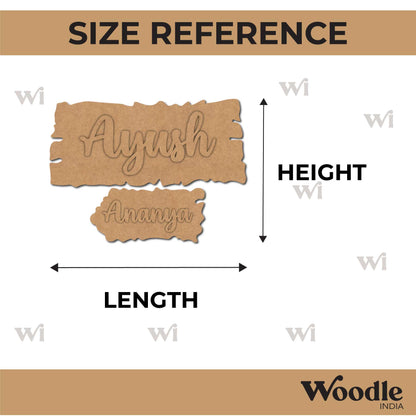 Wooden Shape Plank Nameplate MDF Design 2