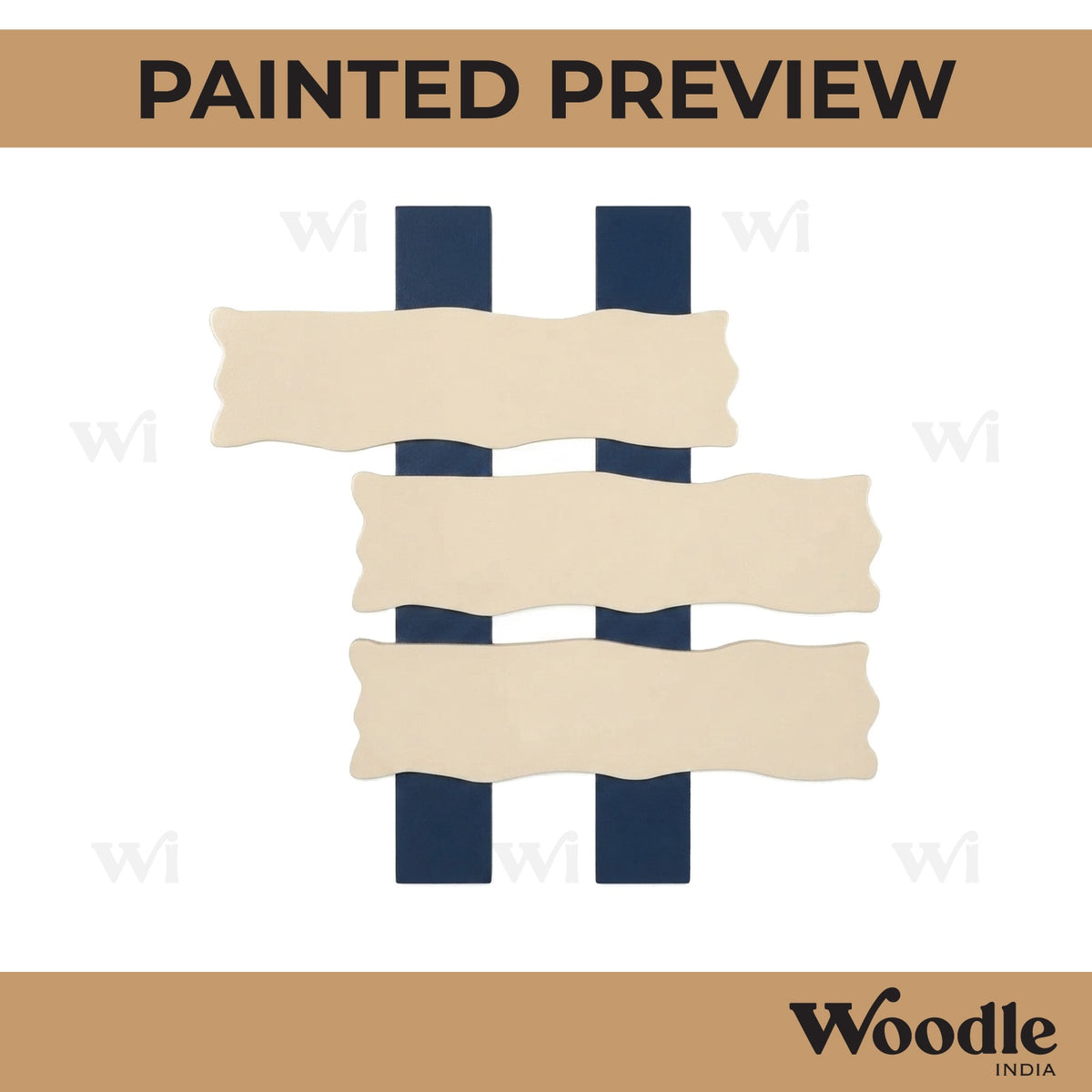 Wooden Shape Plank Nameplate Pre Marked MDF Design 1