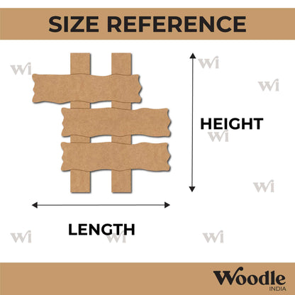 Wooden Shape Plank Nameplate Pre Marked MDF Design 1
