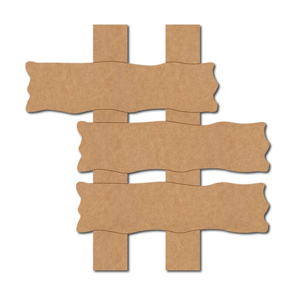 Wooden Shape Plank Nameplate Pre Marked MDF Design 1