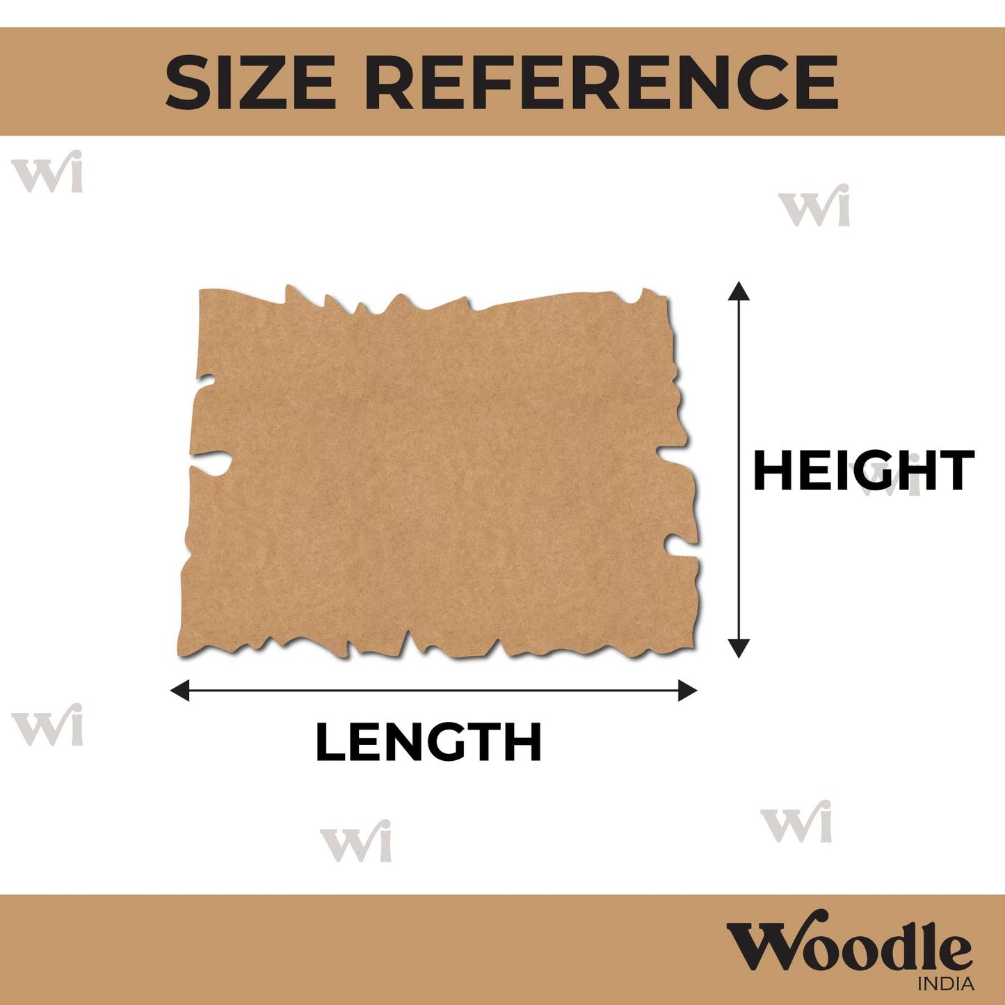 Wooden Shape Rectangle Cutout MDF Design 1