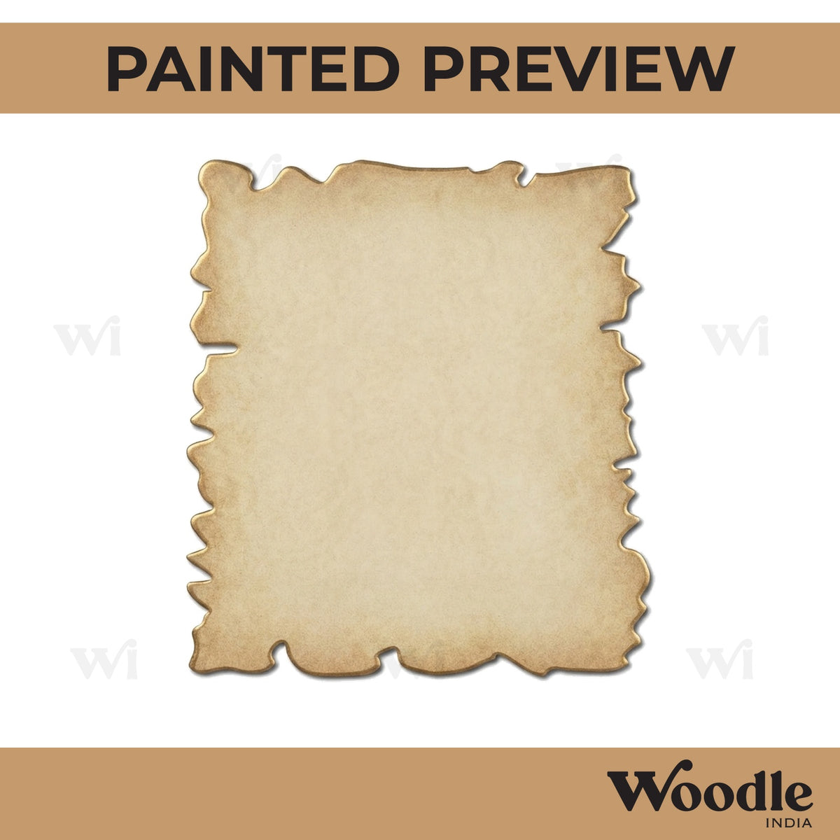 Wooden Shape Rectangle Cutout MDF Design 3