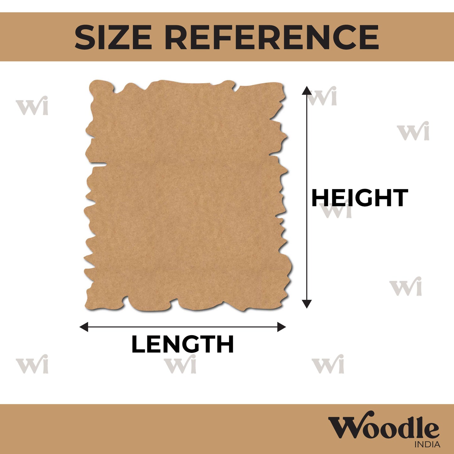 Wooden Shape Rectangle Cutout MDF Design 3