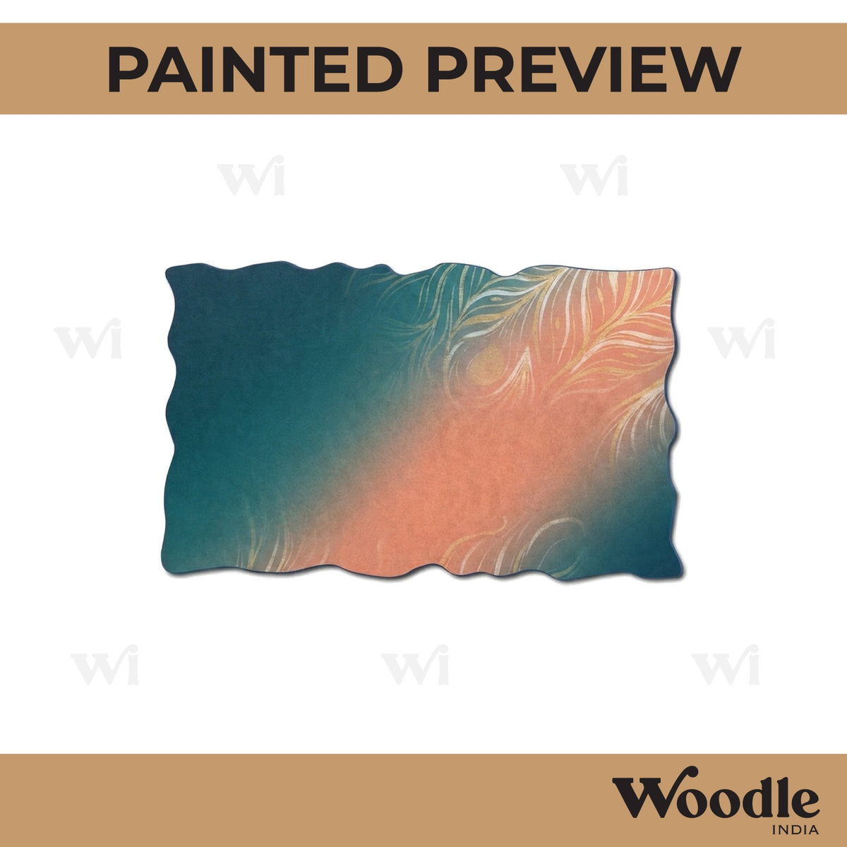 Wooden Shape Rectangle Cutout MDF Design 4