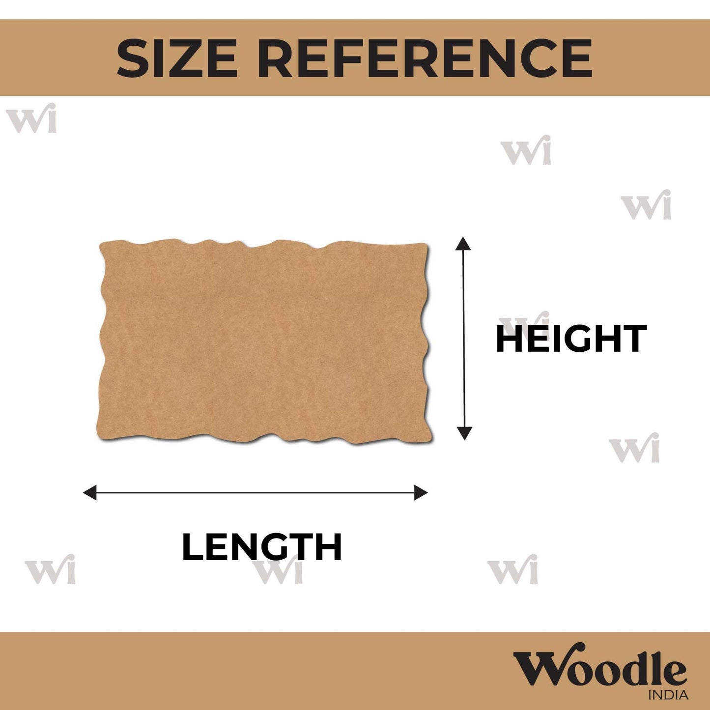 Wooden Shape Rectangle Cutout MDF Design 4