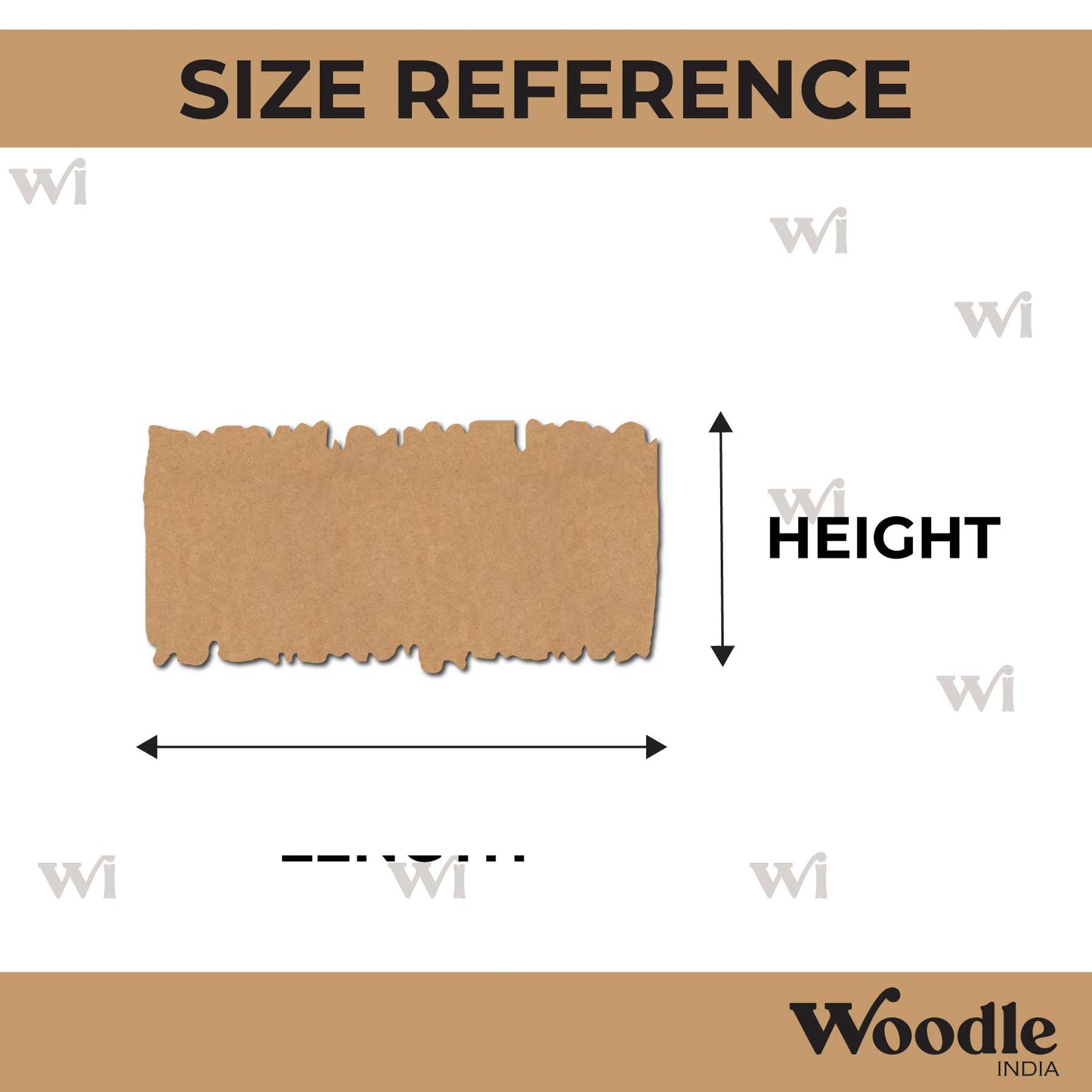 Wooden Shape Rectangle Cutout MDF Design 5