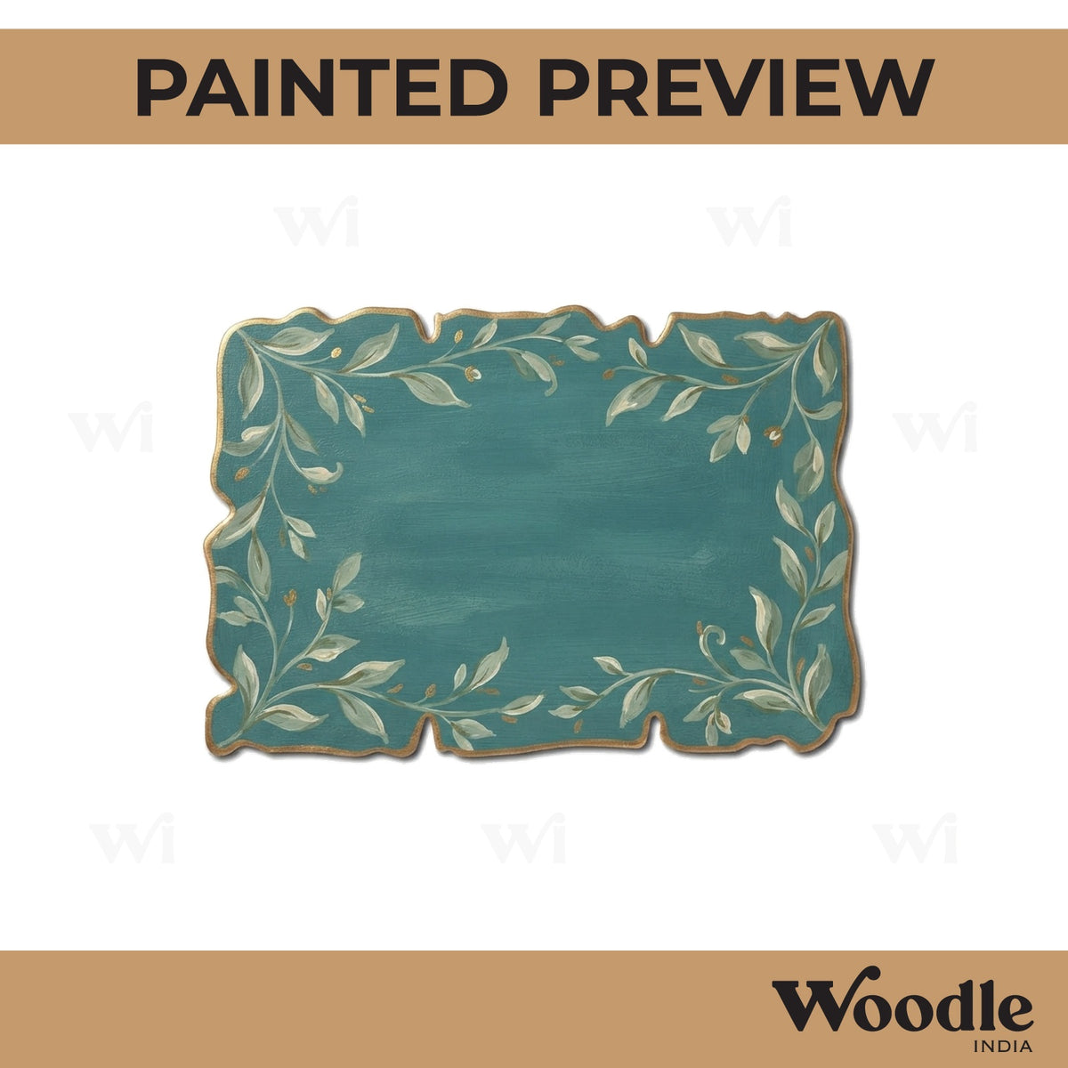 Wooden Shape Rectangle Cutout MDF Design 6