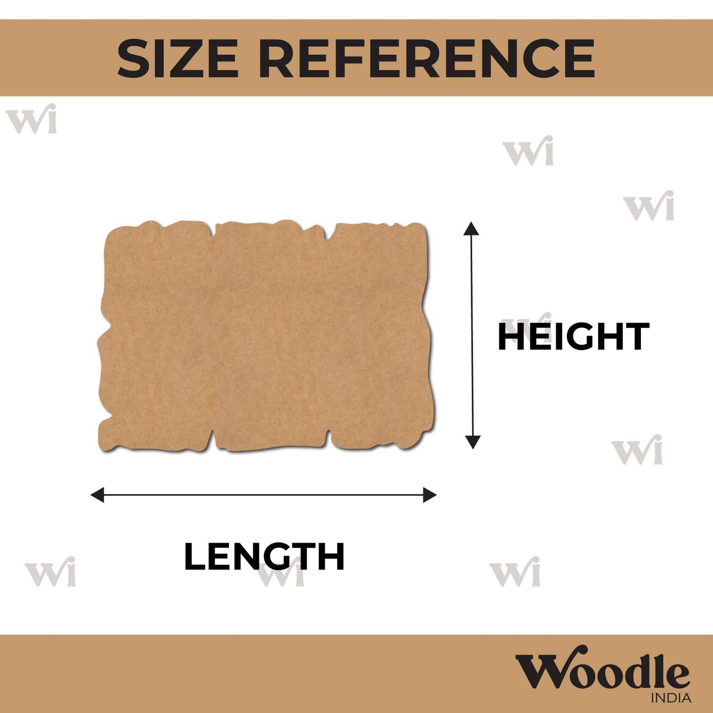 Wooden Shape Rectangle Cutout MDF Design 6