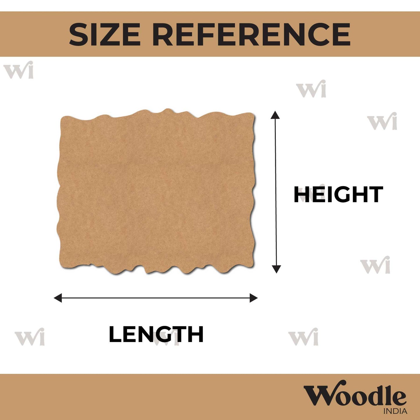Wooden Shape Rectangle Cutout MDF Design 7