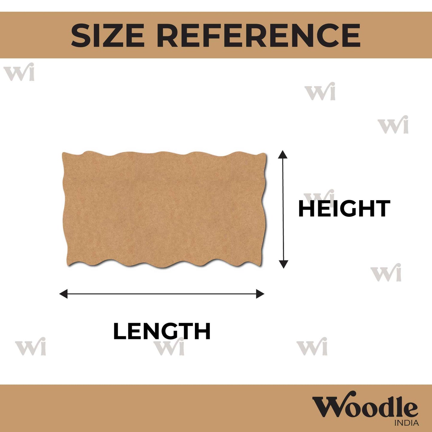 Wooden Shape Rectangle Cutout MDF Design 8