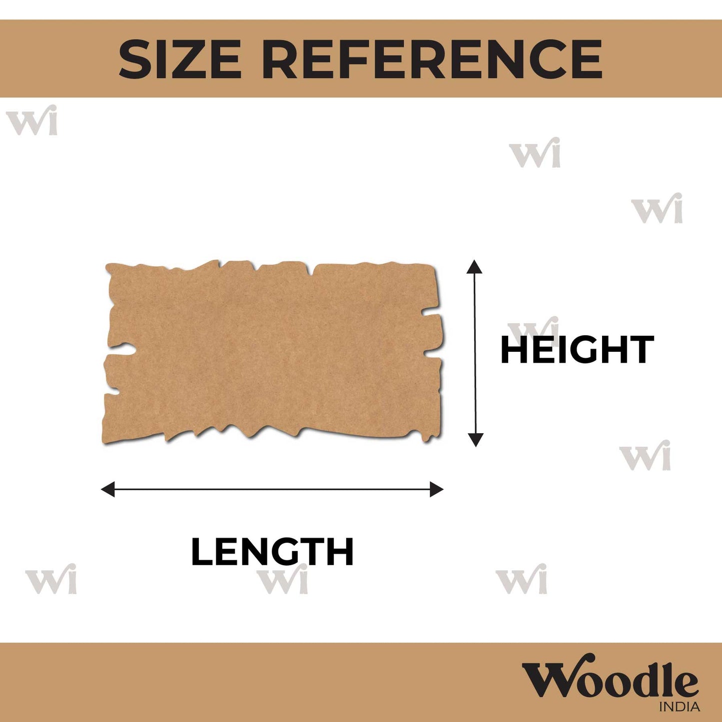 Wooden Shape Rectangle Cutout MDF Design 9
