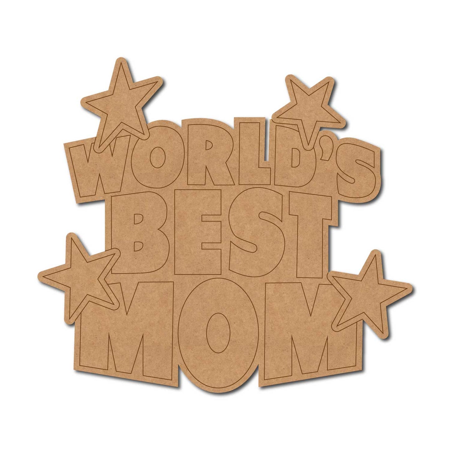 World's Best Mom Pre Marked Text MDF Design 1