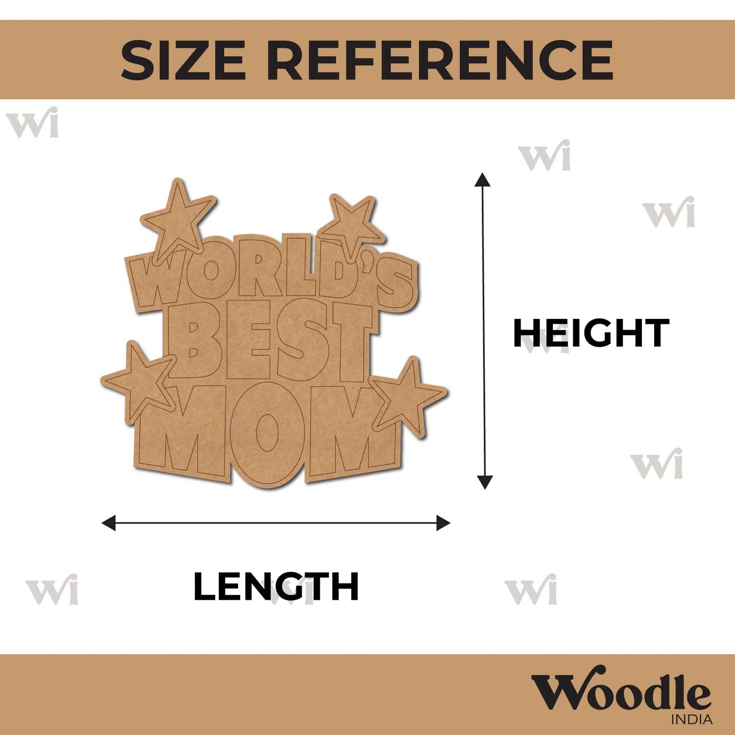 World's Best Mom Pre Marked Text MDF Design 1