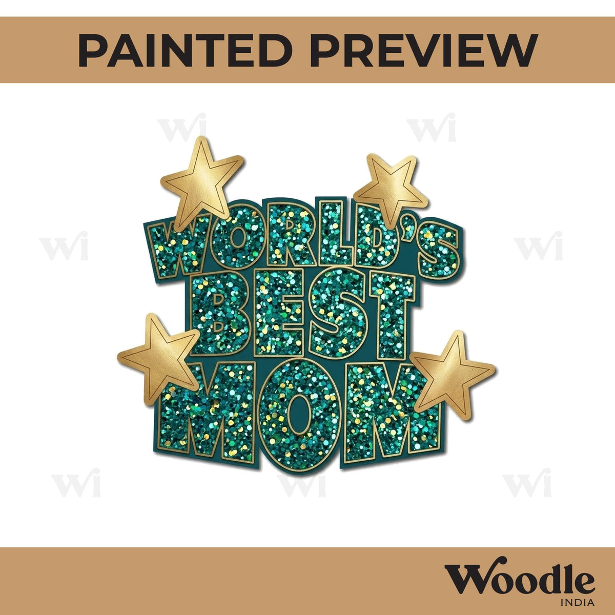 World's Best Mom Pre Marked Text MDF Design 1