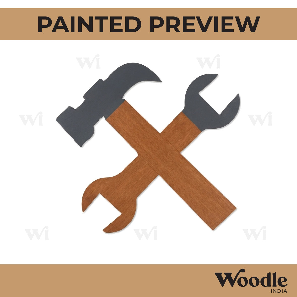 Wrench and Hammer Tool Cutout MDF Design 1