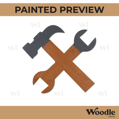 Wrench and Hammer Tool Cutout MDF Design 1