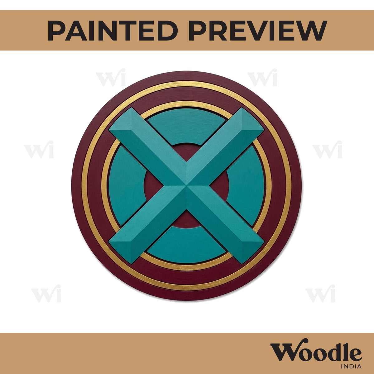 X-Men Logo Marvel Pre Marked Round MDF Design 1