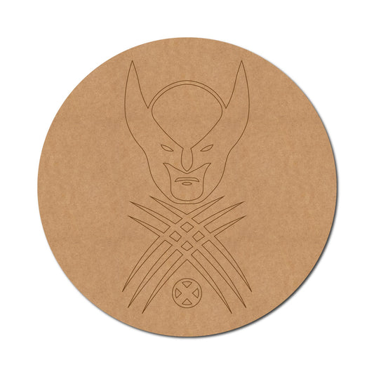 X-Men Wolverine Logo Marvel Pre Marked Round MDF Design 1