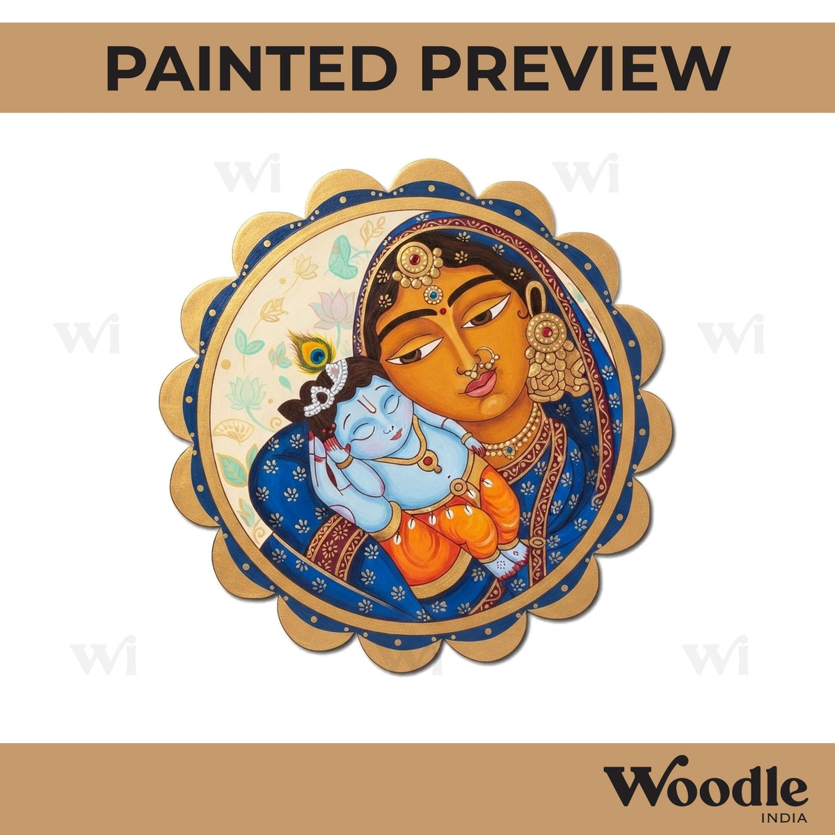 Yashoda And Krishna Pre Marked Base MDF Design 1
