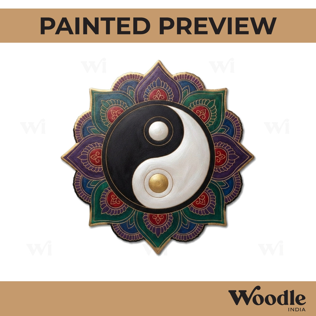 Yin Yang Mandala Pre Marked Base MDF Design 1