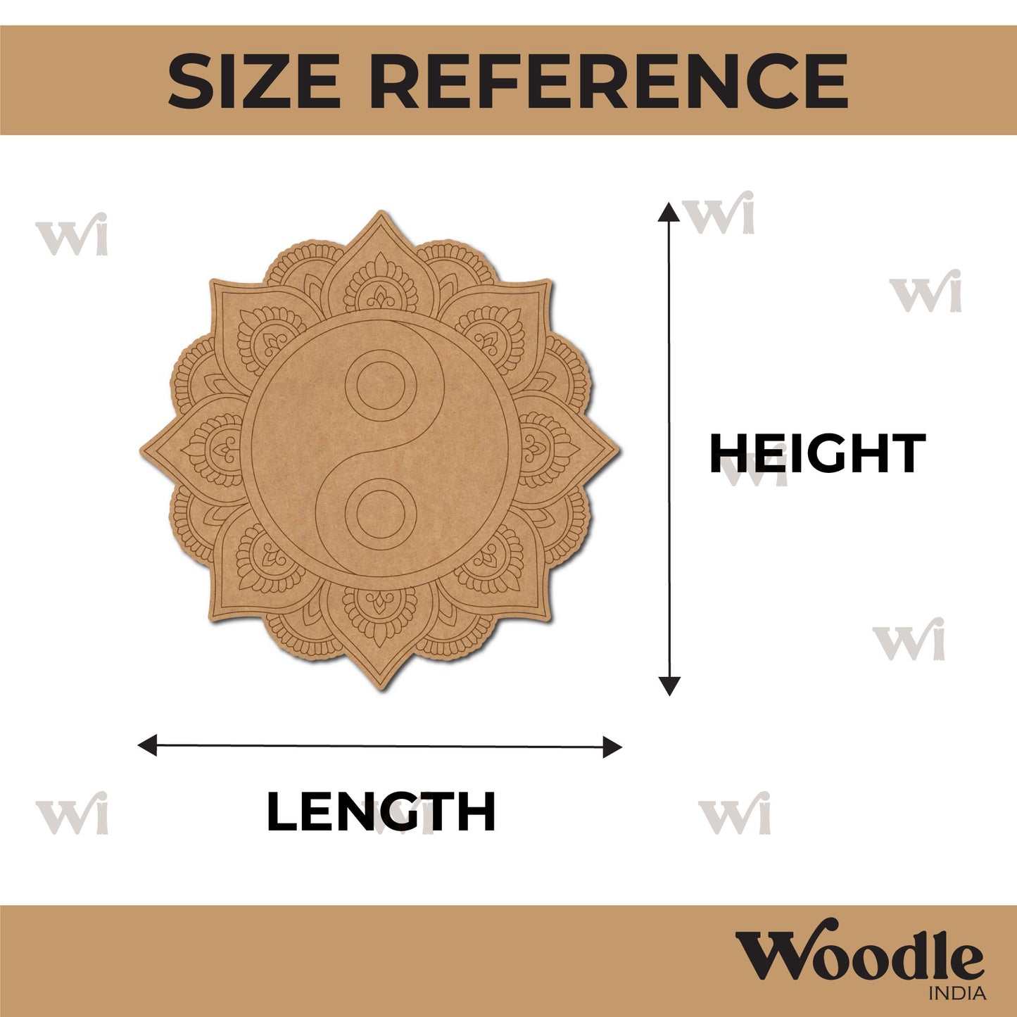 Yin Yang Mandala Pre Marked Base MDF Design 1