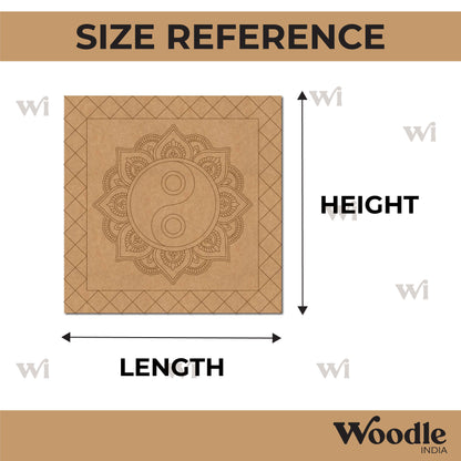 Yin Yang Mandala Pre Marked Square MDF Design 1