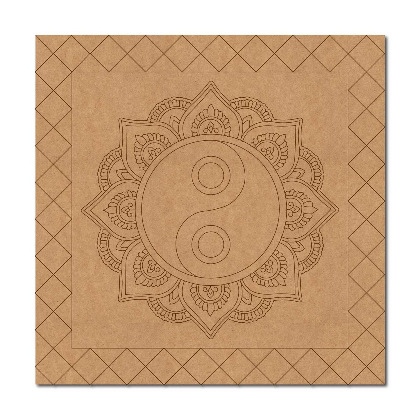 Yin Yang Mandala Pre Marked Square MDF Design 1