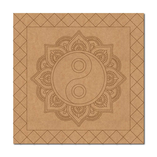Yin Yang Mandala Pre Marked Square MDF Design 1