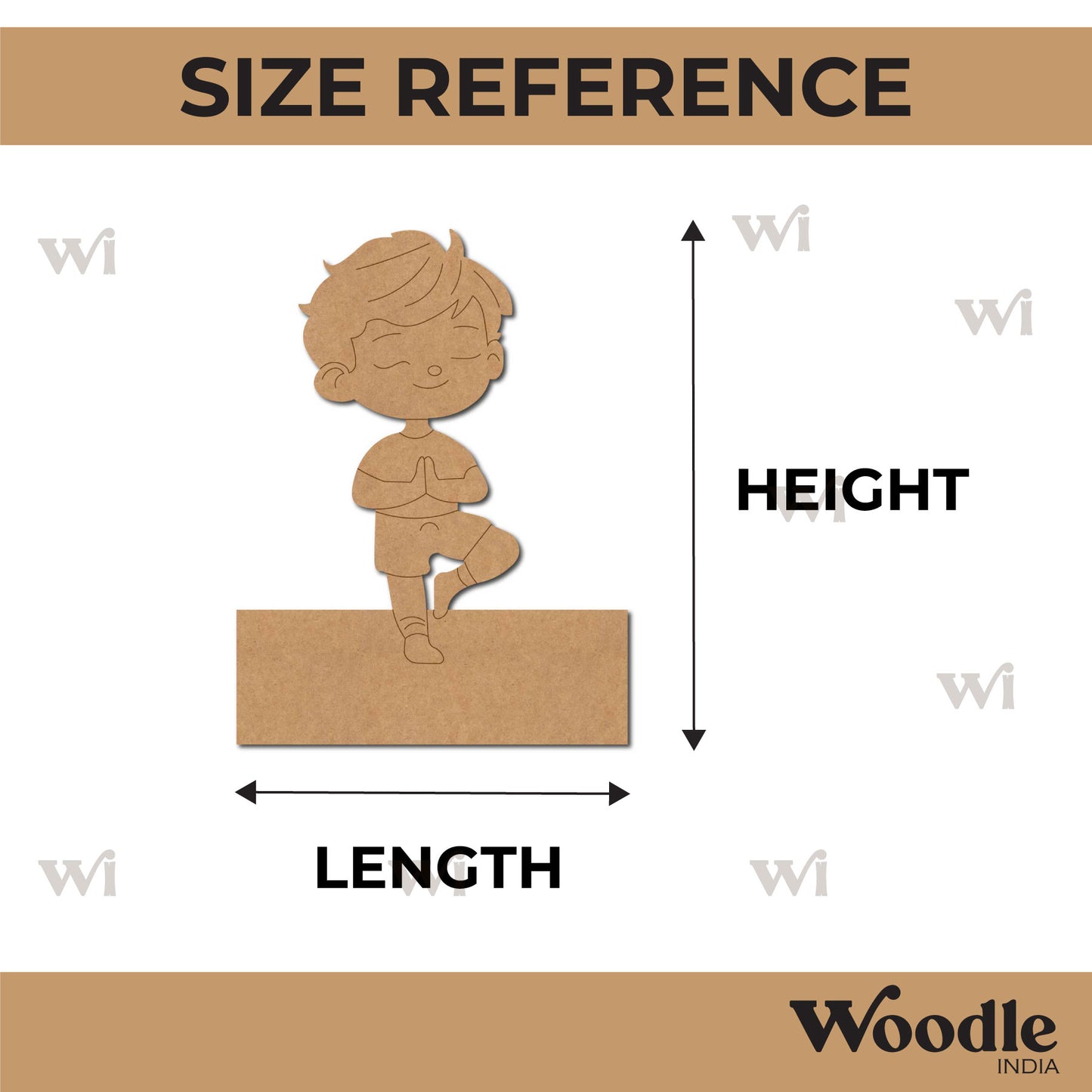 Yoga Boy Nameplate Pre Marked MDF Design 1